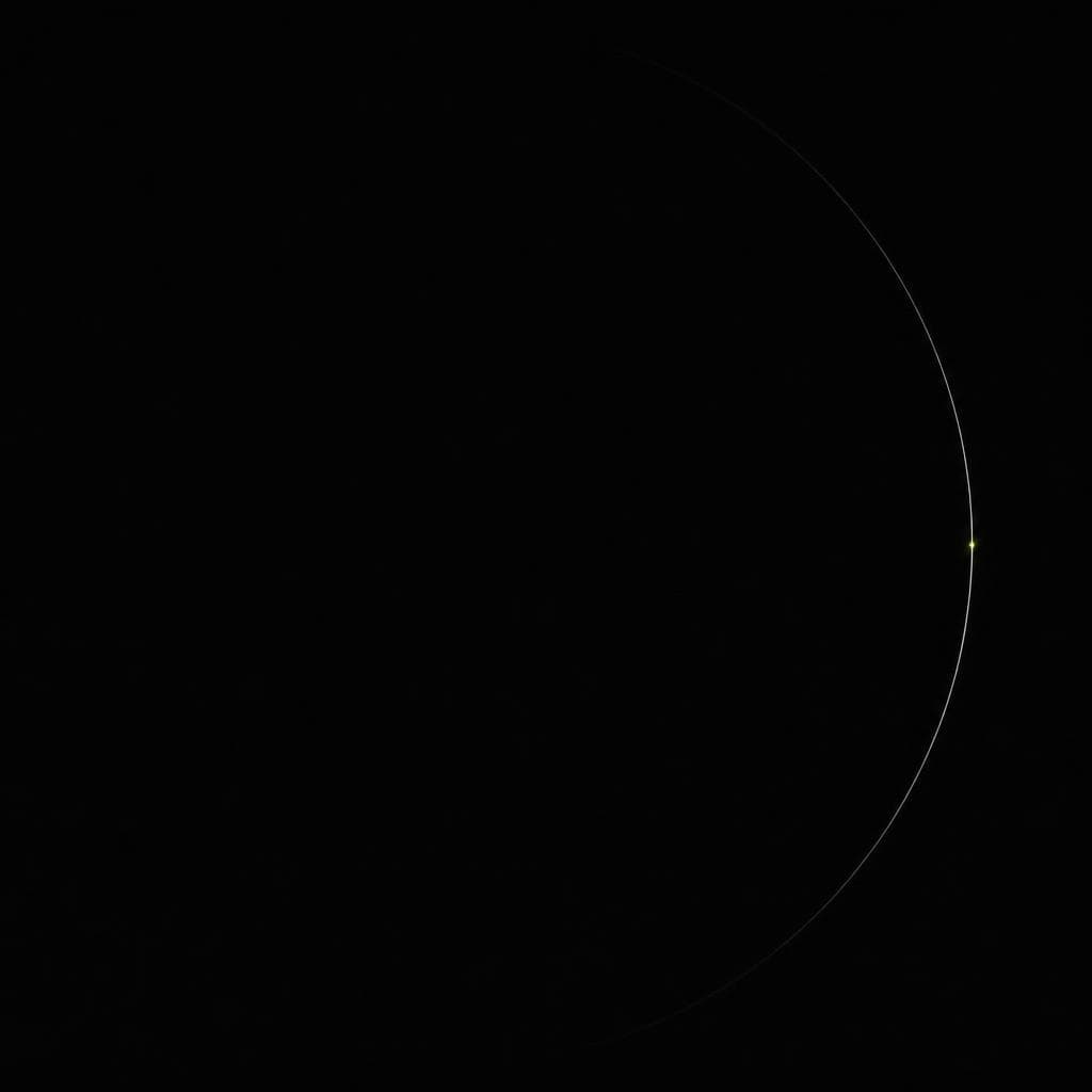 A single measured point on a thin arc.